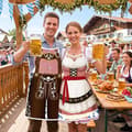 Miniatyrbilde 2 av 5: Oktoberfest-forkle 2 stk justerbart, bayersk grillforkle med morsomt trykk, matlagingsforkle med øltema for utendørs grillfest