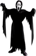Ghostface-kostume til drenge med maske og handsker, sort kappe Halloween gyserkostume, Scream Nights XL
