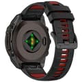 Miniatyrbillede 3 af 5: 22mm Rem til Garmin Fenix 8 47mm/Fenix E 47mm/Quatix 7 Pro Universal Silikone Urrem Multicolor Multicolor Black+Red
