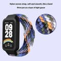 Miniatyrbillede 3 af 5: Til Xiaomi Smart Band 9 Active Redmi Band 3 Vævet Nylonrem Snap-On Etui Urrem - Denimblå Multicolor Multicolor Denim Blue