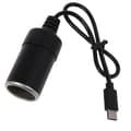 Miniatyrbillede 1 af 10: [zd]USB C Type-C til bil cigarettænder strømkonverterkabel 12V 3A 36W til bil