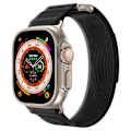 Miniatyrbillede 1 af 5: [QD] Apple Watch-rem 42 mm 44 mm 45 mm 49 mm, blød nylonflettet velcrorem til Apple Watch Ultra 2 Ultra Series 9 8 7 SE 6 5 4, sort/grå