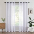 Miniatyrbillede 1 af 5: \"QD\" Sæt med 2 gardiner 140x260 cm Hvidt Øjet Voile Halvtransparente Indretningsgardiner til Soveværelse Stue Hjem