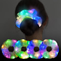 Miniatyrbilde 1 av 5: QD-4 stk Lys Scrunchies Hårstrikker, LED Scrunchy Hårelastisk Bånd for Kvinner & Jenter, Glød i Mørket Festtilbehør Rave Tilbehør for Glødefest