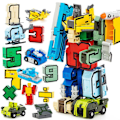 Miniatyrbillede 2 af 4: QU/DIY Kreative Pædagogiske Byggeklodser Samling Actionfigur Transformation Nummer Deformation Robot Legetøj Til Børn 10 STK