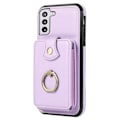 Miniatyrbilde 4 av 5: QD-Samsung Galaxy S23+ Deksel RFID-blokkerende Mobilskall Stativ TPU+PU Lærveske Lilla