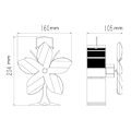 Miniatyrbillede 5 af 5: Kaminventilator for bedre varmefordeling 5 blade Sort_qq