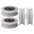 Miniatyrbillede 1 af 2: 4 stk. Vita Indre Dia 4mm U-spor Nylon Rullehjul til Skydedør