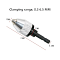Miniatyrbilde 3 av 5: [QD] 0,3-6,5 mm hurtigskift sekskantfeste Tre-kjeft vridbar borchuck elektrisk borchuck elektrisk D