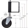 Miniatyrbilde 3 av 4: #QD# 2-pakning fjærbelastede grindhjul, aldringsbestandig gummi med universell monteringsplate, 100 kg kapasitet, 100 mm