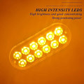 Miniatyrbilde 4 av 4: #QD#4stk Ultra Slim 12LED nødstrobelys gul varsellys blinkende varsellamper Universal for bilkjøretøy Lastebil 12-24V