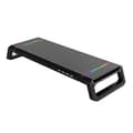 Fargeskiftende LED-lamper Ergonomisk arbeidsstasjon Datamaskin RGB-skjermstativ Riser Sterk bæreevne for bærbar PC Svart