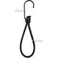 Miniatyrbillede 4 af 5: \"QD\"25 Professionelle Gummistropper med Krog (Sort 130 mm) Til Presenninger, Plakater, Presenningsstrammere, Elastikbånd, Presenningsstøtte