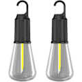 Miniatyrbillede 1 af 3: [QD] 2-pak Retro LED Camping Teltlampe 3 Belysningsindstillinger Bærbar Nødlys med Klemme [Energiklasse A+++]