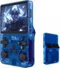 R36S Retro Handheld Game Console with 3.5-inch IPS Screen, 64GB TF Card Pre-installed with 10,000+ Games, Open Source Linux System, Blue Blue