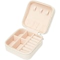Miniatyrbilde 4 av 4: Smykkeskrin for øredobber i kunstskinn - White Square - vit_qq