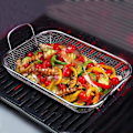 Miniatyrbillede 4 af 5: [QD] Grillkurv i rustfrit stål, multifunktionel grill, pommes frites grillkurv, grill (30 x 22 x 5 cm)