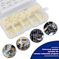 Miniatyrbild 4 av 4: \"QD\" 500 stycken Plastbrickor Nylon Platta brickor M2 / M2.5 / M3 / M4 / M5 / M6 / M8 / M10 Vit tätningsbricka för industriella fästelement null none