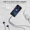 Miniatyrbillede 3 af 5: USB-C til dobbelt 3,5 mm lydadapterkabel Sort_qq