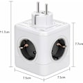 Pikkukuva 2 / 4: #QD# Useita USB-pistorasioita, Cube Wall -jatkojohto 4 pistorasiaa 2 USB-virtalähteellä, 1 Type C -portti, 7 in 1 USB-virtalähde kytkimellä, USB-seinäjatkojohtolaturi kotiin,