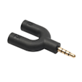 Miniatyrbilde 1 av 5: U-type adapter dobbel 3,5 mm hodetelefonkontakt lydkabler splitter mikrofon 2 i 1 dreibar kontakt