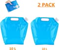Vikbar 2-pack 10-liters vattentank, för vandring, camping, picknick, resor, grillning