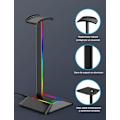 Miniatyrbild 4 av 5: /QD/ Gaming Headset Stand - Z8 - RGB - 2 USB-C och USB-portar - Universell - Halkskydd