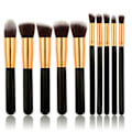 Miniatyrbillede 1 af 5: PRO Makeupbørster Sort / Guld - 10 stk._qq