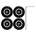 Pikkukuva 1 / 5: 4kpl 1.0 Tuuman Beadlock Vanteet 12 Reikää Alumiiniseos RC Pyörännavat FMS FCX24 1/24 Crawler Musta
