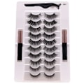 Miniatyrbillede 1 af 5: 10 par magnetiske øjenvipper og 2 Eyeliner Set Naturligt look & Genanvendeligt