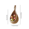 Miniatyrbild 2 av 5: QU/Hängande väggkorg för frukt och grönsaker, kök, hängande förvaringskorg, bohemisk handvävd väggmonterad korg för frukt och grönsaker
