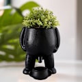 Miniatyrbillede 5 af 5: Kys Potte med Simuleringsplante Stilfuld Skrivebords Dekorativ Plantepotte Til Soveværelse Terrasse Skrivebord Black