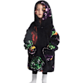 Miniatyrbillede 3 af 5: \"QD\" Børns Oversized Filttrøje, Små Piger Drenge Blød Fleece Hætte Bærbar Filt, Fluffy Kæmpe Trøje til Småbørn