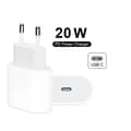Adapter 20W - Snabbladdare - Kraftfull USB-C-adapter för snabbladdning - VIT
