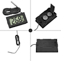Miniatyrbillede 2 af 4: QU/Ulisem Mini Digital LCD Temperatur Termometer med Temperaturprobe Sensor Tester til Køleskab Fryser Akvarium (4X Sort
