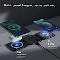 Miniatyrbillede 5 af 5: Foldbar Trådløs Mobillader 3-i-1 Magsafe Sort_qq