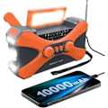 Miniatyrbillede 1 af 5: \"QD\" 10000mAh Nødradio med Solcelleopladning, Bærbar AM/FM/NOAA Vejrradio med Telefonoplader Lommelygte Orange