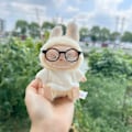 Miniatyrbilde 1 av 7: Labubu Klær og Tilbehør Luksus Designer Kun, Dukker Er Ikke Inkludert, Labubus Original med Klessett for La Bubu Dukke_qd White T+Black Glasses