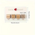 Miniatyrbilde 3 av 4: QD-Date-terninger, Take Out-terninger for par, Portabelt terningesett i tre for par, Voksne kvinner, Menn