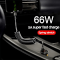 Miniatyrbillede 2 af 5: USB-C Spiralkabel med Power Delivery PD 66W 1,5m Sort_qq