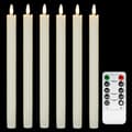 6-pack Battery Operated LED Candles with Remote Control and Timer, Flickering Warm White Real Wax Light A