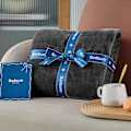 Miniatyrbillede 5 af 5: QU*Bedsure Flanell sofaplaid 150x200 cm - Ekstra blød 100% mikrofiber Vendbar 90 sengeplaid - Åndbar antracit sort plaid
