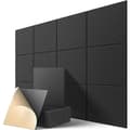 AcoustPanel 12 st AcoustPaneler Självhäftande, Högdensitets Väggpanel, 30*30cm, Svart