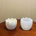 Miniatyrbilde 4 av 4: QU.3D Egg Stil Telysholder Silikonformer Lysestake Blomsterpotte Betongform Eggeskallbrett Gipsform DIY Sement Eggbrett