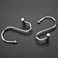 Miniatyrbillede 2 af 4: /QUN/Bruseforhængskroge, rustfri bruseforhængsringe til badeværelse, T-Bar metal dekorative bruseforhængskroge bøjler til bruseforhængsstang, sæt med F9-