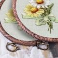 Miniatyrbild 5 av 5: \"QD\" 4-pack 15 cm runda broderibågar, displayram, cirkel, korsstygnsbåge, imitation trä broderisatser