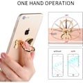 Miniatyrbild 3 av 5: [QD] Metall Mobiltelefon Fingerring Stabilitet Hållare Baksida Stativ Hopvikbart Handgrepp Knopp Loop Bilfäste Hake Kickstand (Roséguld)