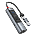 Miniatyrbillede 1 af 4: \"QD\" USB + USB-C Hub Adapter Converter USB 3.0 + 3xUSB 2.0 + PD 100W