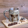 Miniatyrbillede 3 af 5: \"QD\" 500ML Kraniet Kaffekande Vikinge Kraniet Ølkrus Rustfrit Stål Foring Gave til Mænd Fars Dags Gaver