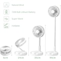 Miniatyrbillede 3 af 4: #QD#Bord- og bordventilator, bærbar og sammenklappelig, justerbar ventilator, gulvventilator, USB-opladelig ventilator, 4 hastigheder, værktøjsfri montering (7200mAh)
